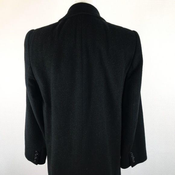 Marvin Richards Long Black Cashmere Wool Coat Sz 4 - Picture 7 of 8